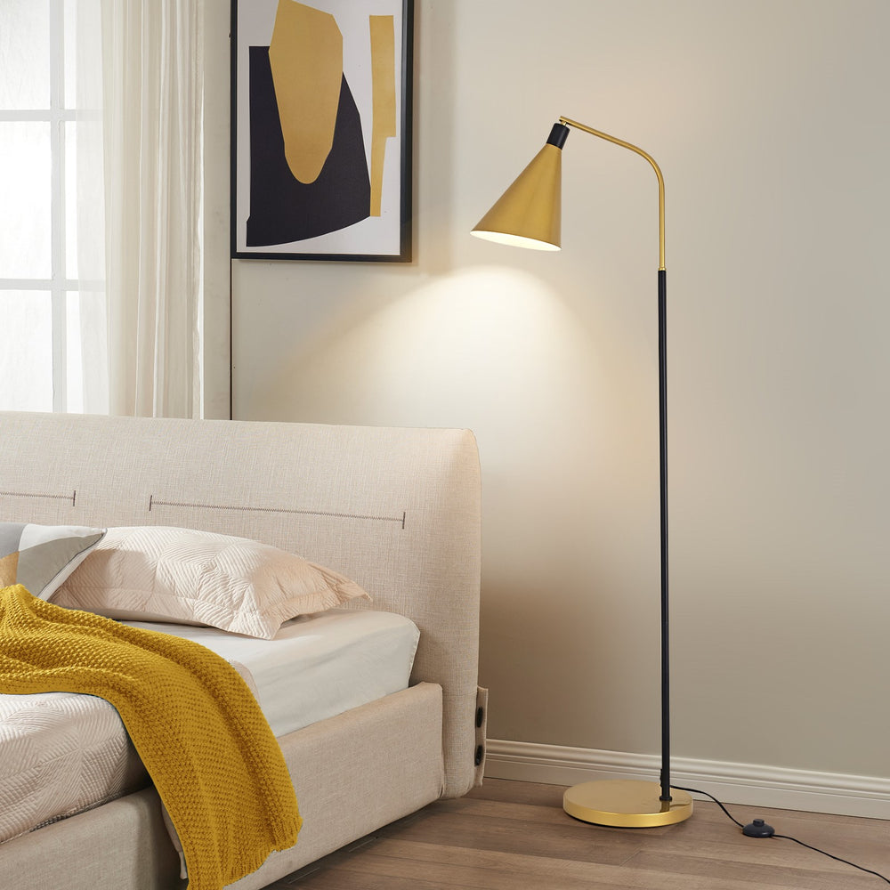 Gold & Black Floor Lamp