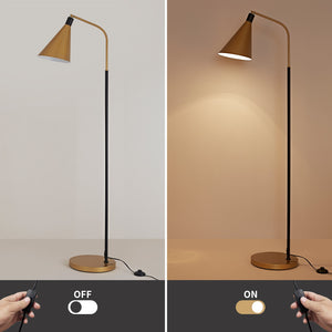 Gold & Black Floor Lamp